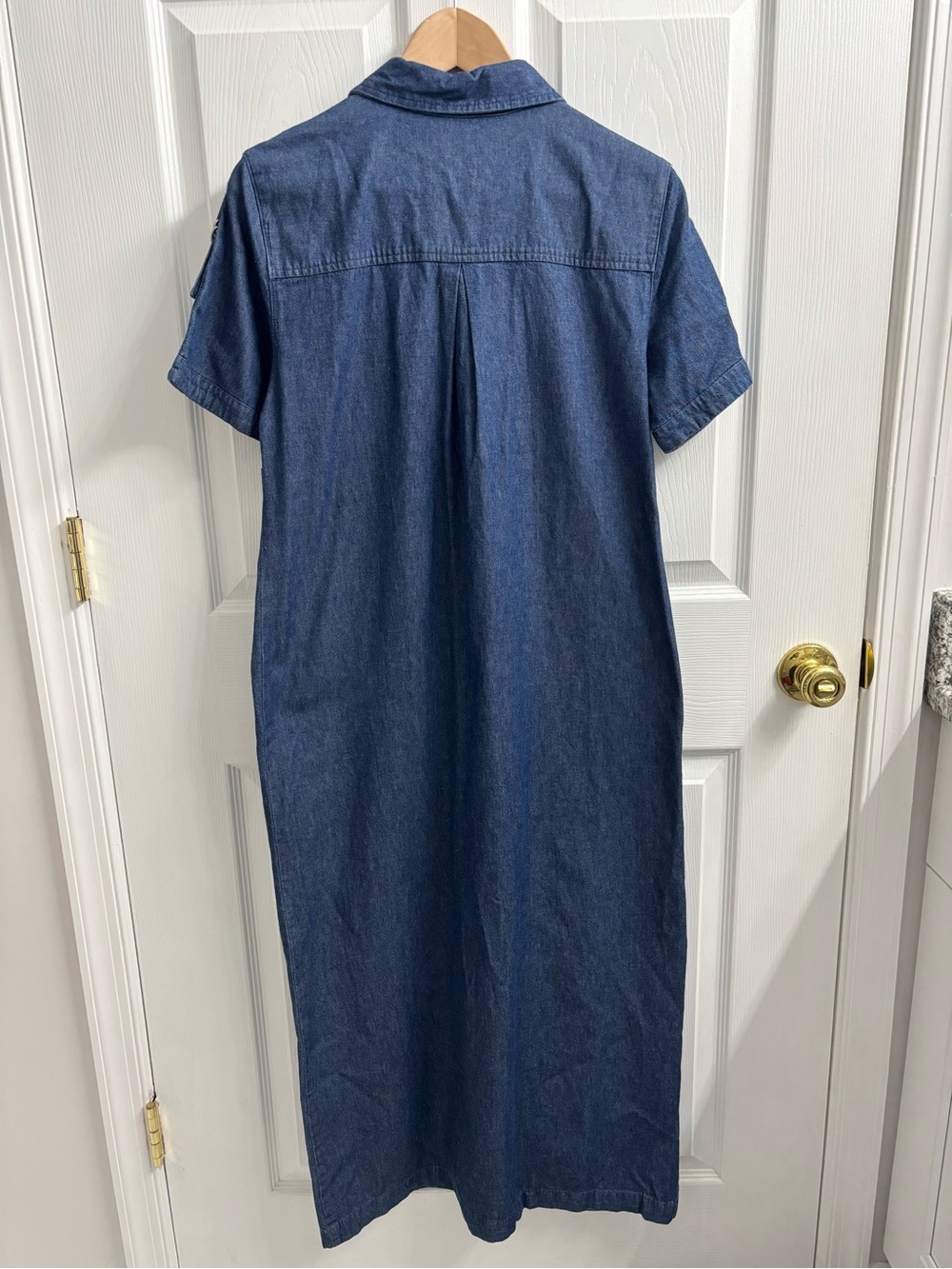Vintage Denim Button Front Midi Dress NWT Medium Cotton Collared - Picture 5 of 5